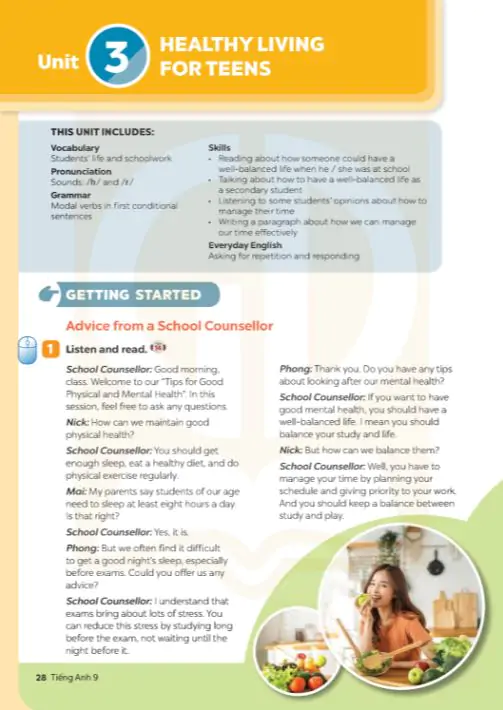 Unit 3: Healthy living for teens
