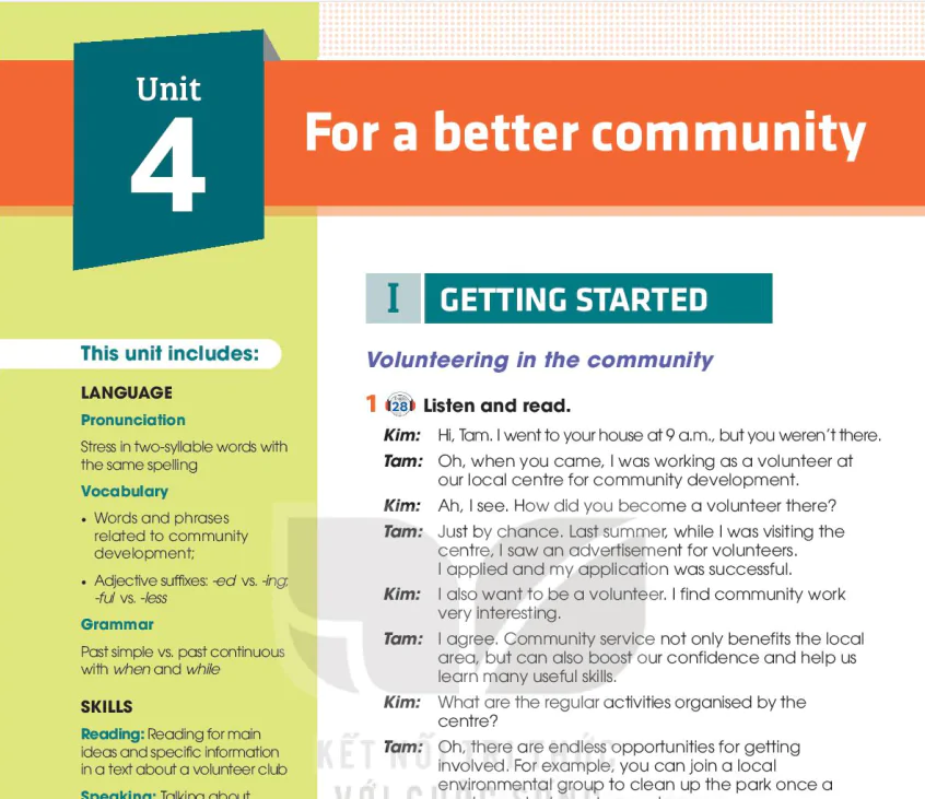 Unit 4: For a better community