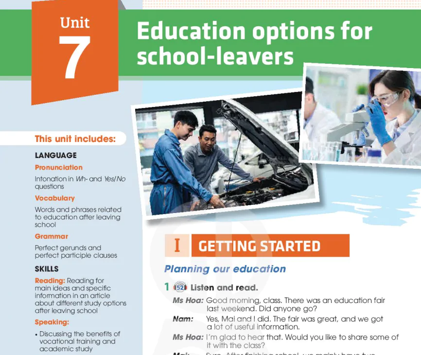 Unit 7: Education options for school-leavers