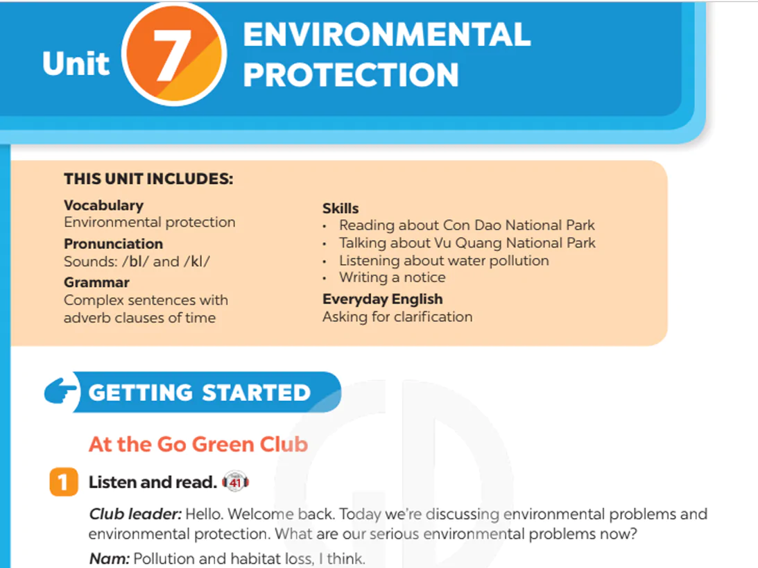 Unit 7: Environmental protection