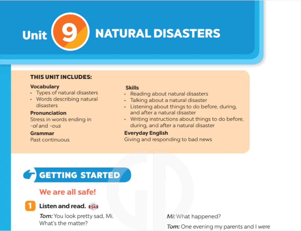 Unit 9: Natural disasters