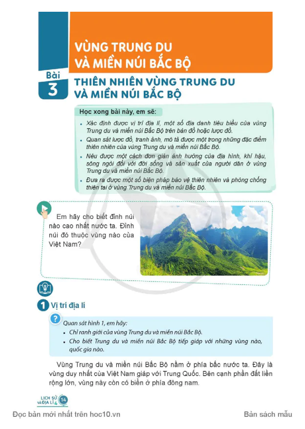 VÙNG TRUNG DU VÀ MIỀN NÚI BẮC BỘ