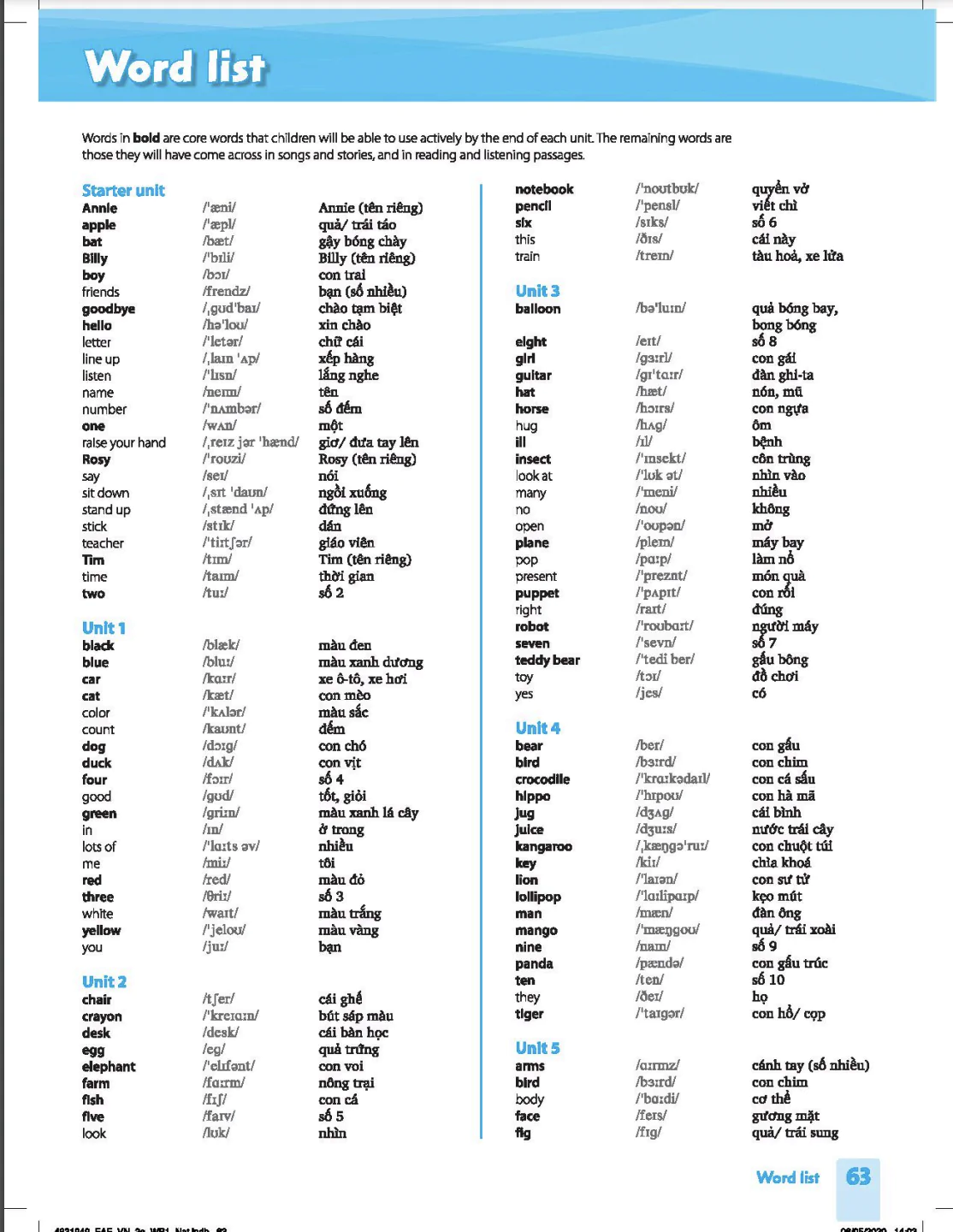 Word List