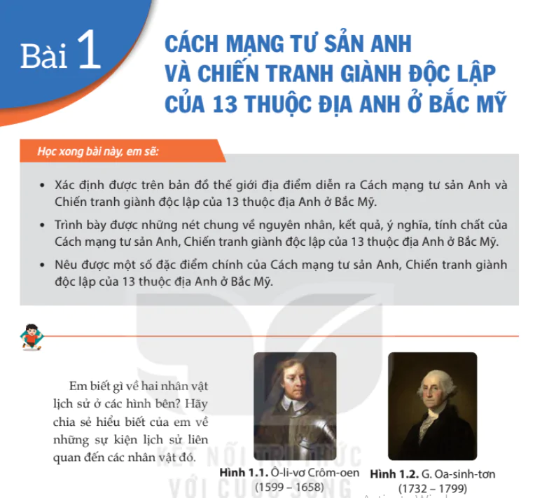 Bài 1: Cách mạng tư sản Anh và chiến tranh giành độc lập của 13 thuộc địa Anh ở Bắc Mỹ