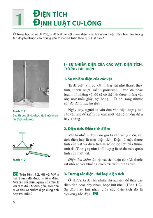 Bài 1: Điện tích. Định luật Cu-lông