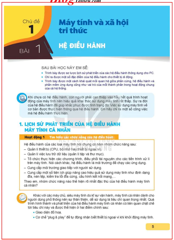 Bài 1: Hệ điều hành