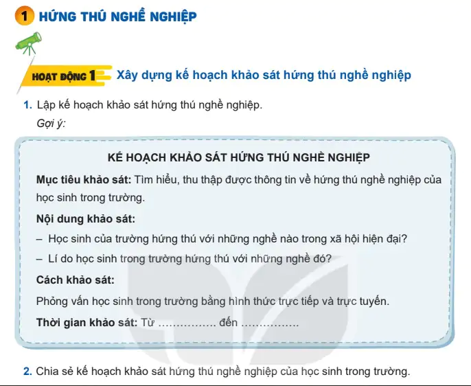 Bài 1: Hứng thú nghề nghiệp