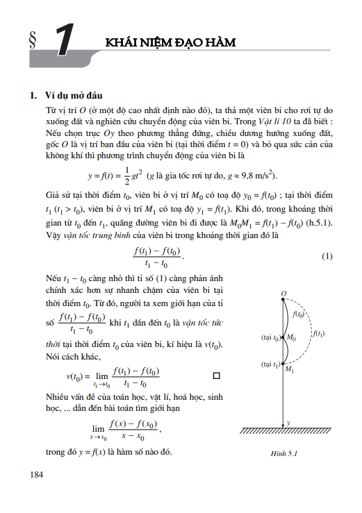 Bài 1: Khái niệm đạo hàm