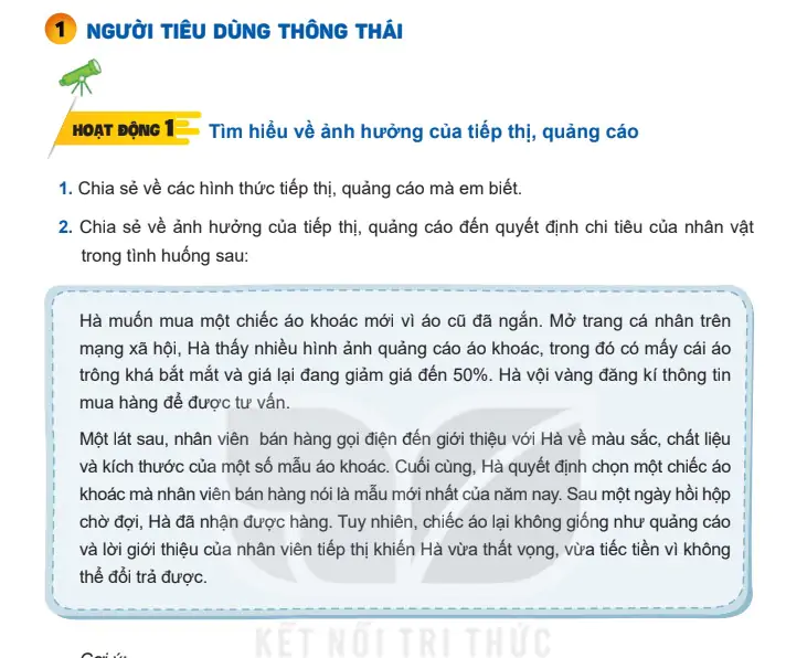 Bài 1: Người tiêu dùng thông thái