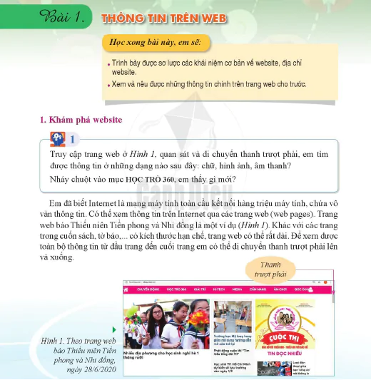 Bài 1. Thông tin trên web