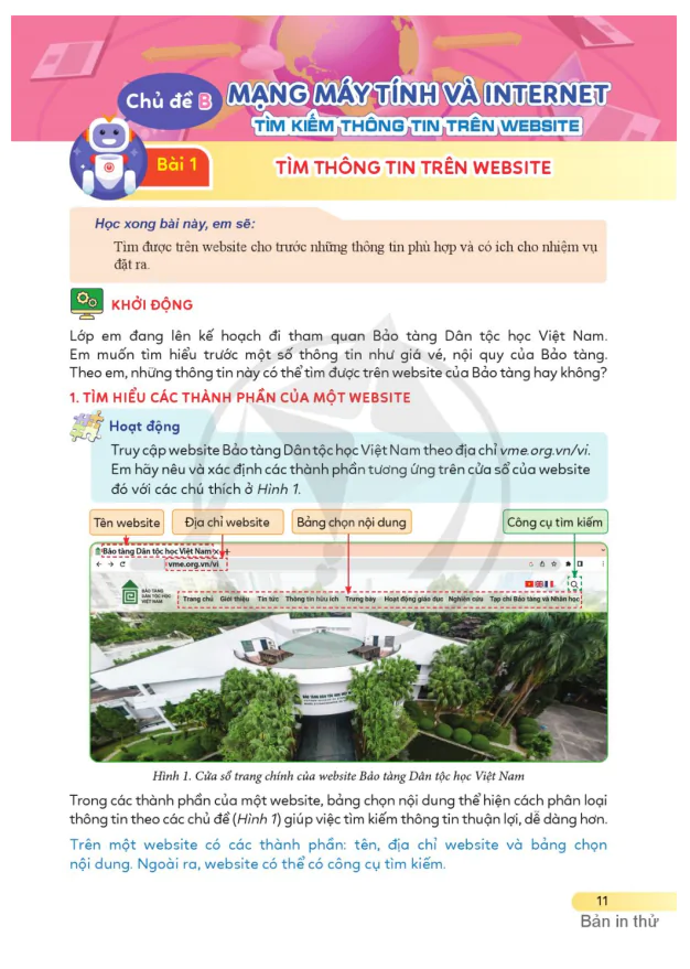 BÀI 1: TÌM THÔNG TIN TRÊN WEBSITE