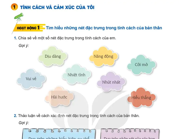 Bài 1: Tính cách và cảm xúc của tôi