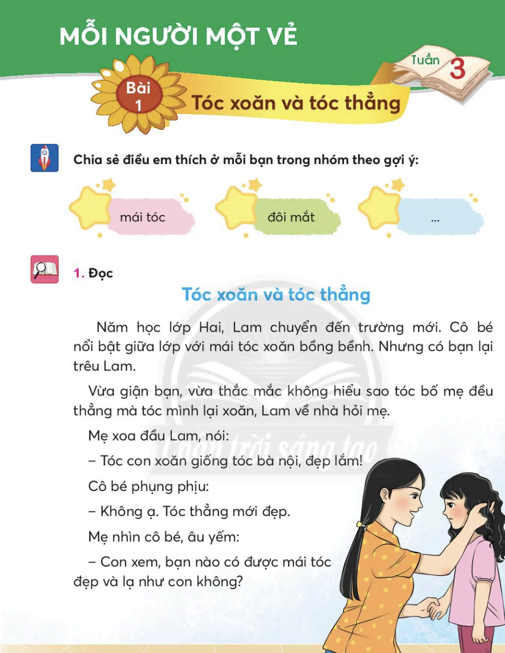 Bài 1: Tóc xoăn và tóc thẳng