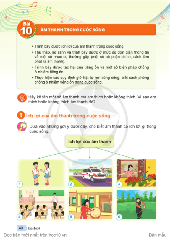 BÀI 10: ÂM THANH TRONG CUỘC SỐNG