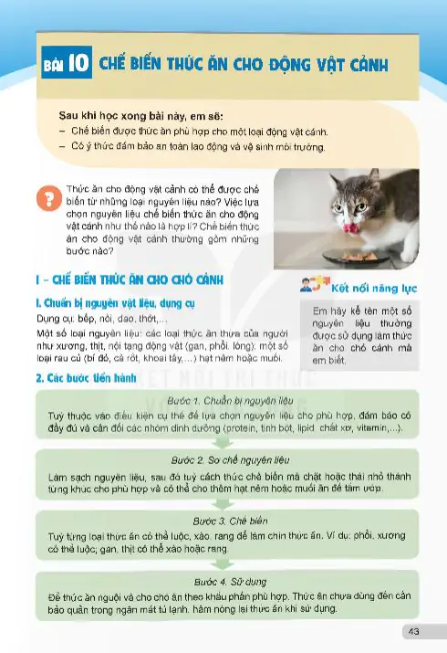 Bài 10: Chế Biến Thức Ăn Cho Động Vật Cảnh