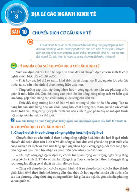 BÀI 10: CHUYỂN DỊCH CƠ CẤU KINH TẾ