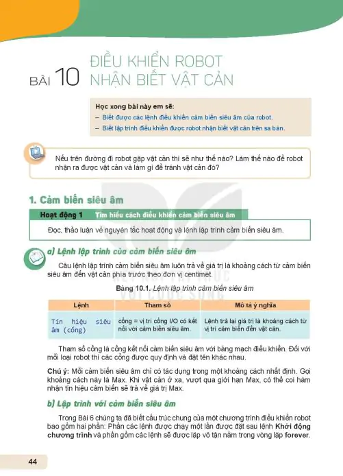 Bài 10: Điều Khiển Robot Nhận Biết Vật Cản