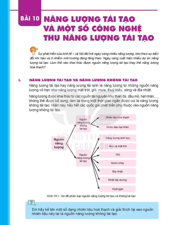 Bài 10: Năng Lượng Tái Tạo Và Một Số Công Nghệ Thu Năng Lượng Tái Tạo