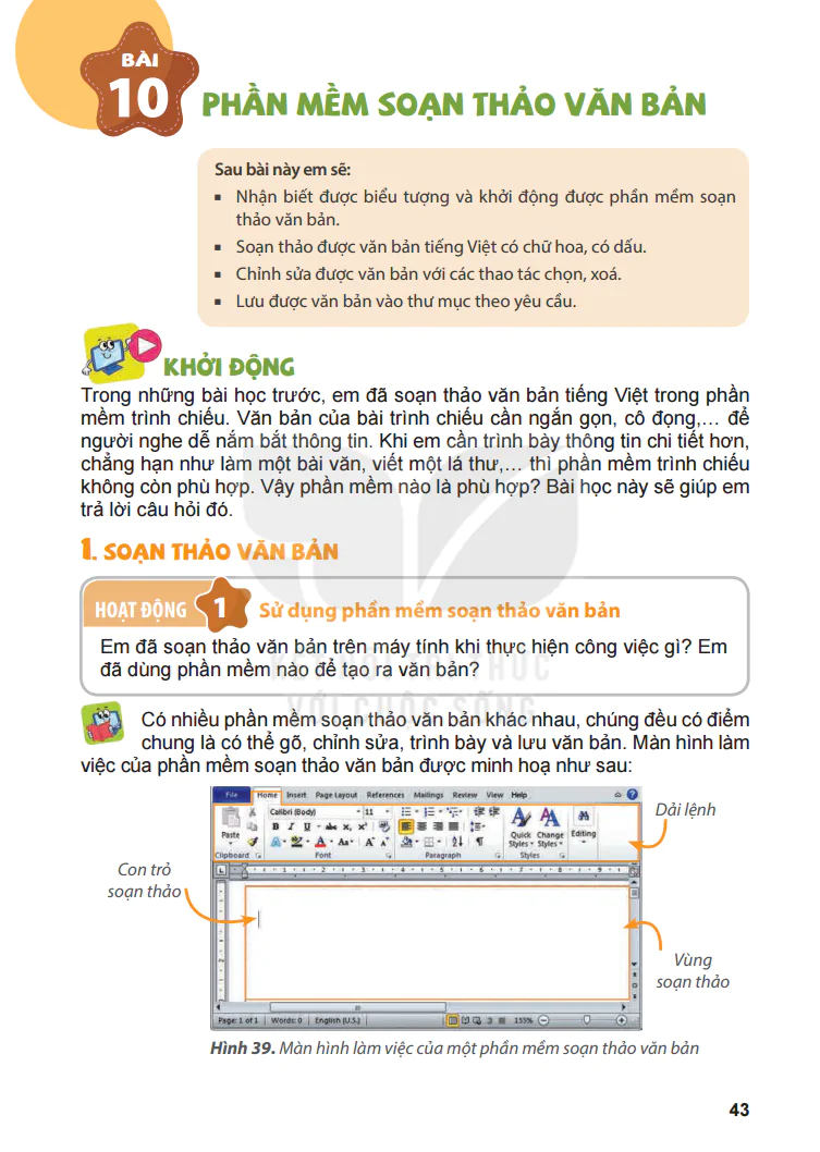 Bài 10: Phần Mềm Soạn Thảo Văn Bản