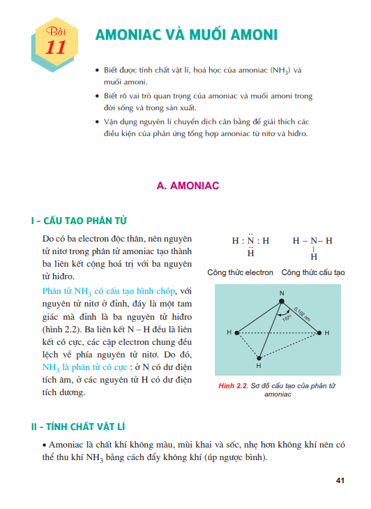 Bài 11: Amoniac và muối amoni