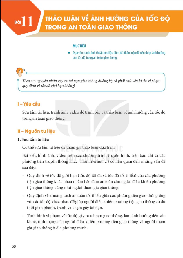 BÀI 11: THẢO LUẬN VỀ ẢNH HƯỞNG CỦA TỐC ĐỘ TRONG AN TOÀN GIAO THÔNG 