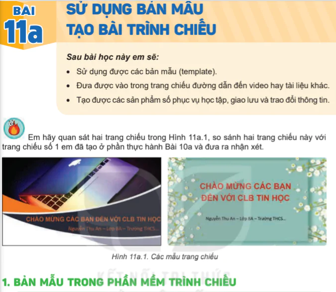 Bài 11a. Sử dụng bản mẫu tạo bài trình chiếu