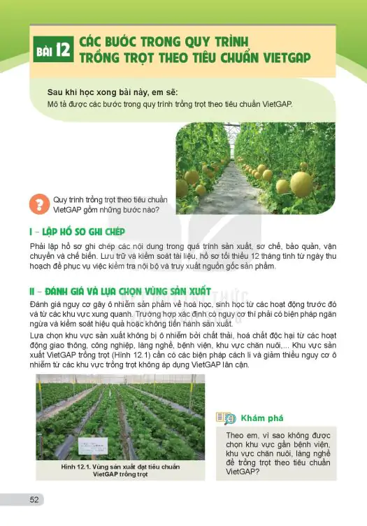 Bài 12: Các Bước Trong Quy Trình Trồng Trọt Theo Tiêu Chuẩn VietGAP
