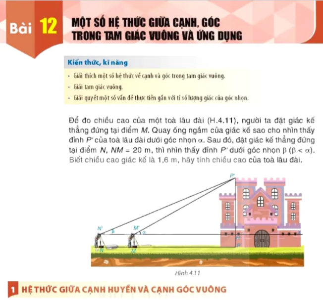 Bài 12: Một số hệ thức giữa cạnh, góc trong tam giác vuông và ứng dụng