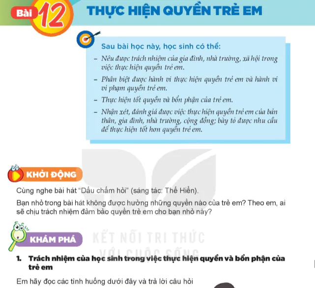 BÀI 12: THỰC HIỆN QUYỀN TRẺ EM