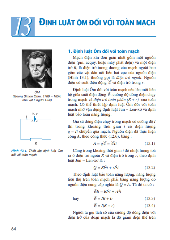 Bài 13: Định luật Ôm đối với toàn mạch
