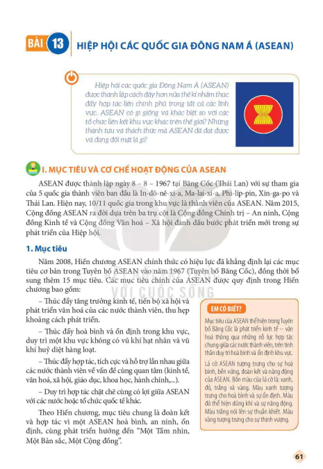 BÀI 13: HIỆP HỘI CÁC QUỐC GIA ĐÔNG NAM Á (ASEAN)