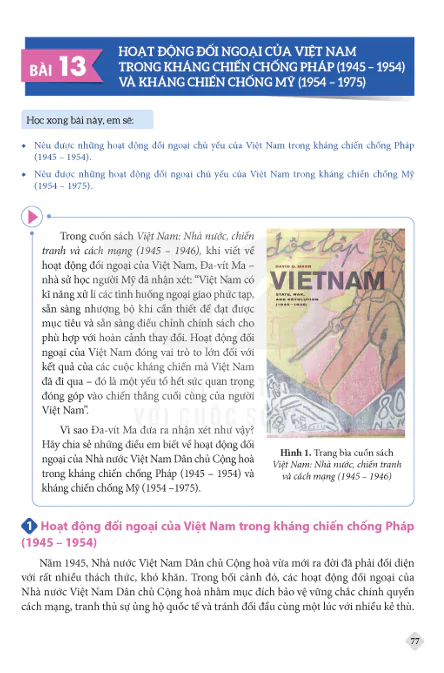 BÀI 13: HOẠT ĐỘNG ĐỐI NGOẠI CỦA VIỆT NAM TRONG KHÁNG CHIẾN CHỐNG PHÁP (1945 – 1954) VÀ KHÁNG CHIẾN CHỐNG MỸ (1954 - 1975)