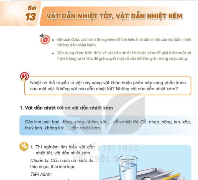 Bài 13: Vật Dẫn Nhiệt Tốt, Vẫn Dẫn Nhiệt Kém