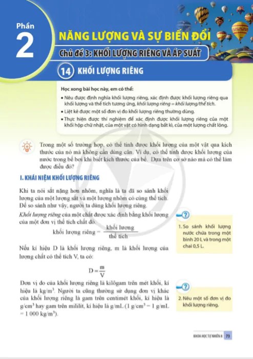 Bài 14: Khối lượng riêng