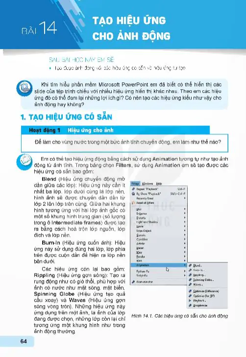 Bài 14: Tạo Hiệu Ứng Cho Ảnh Động