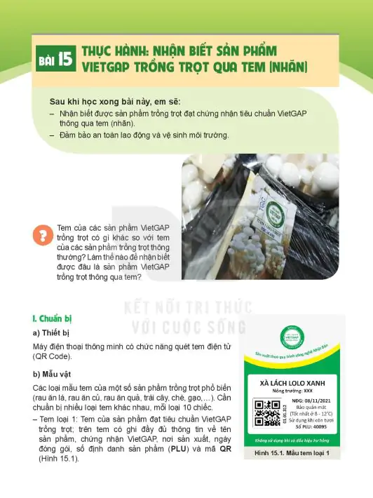 Bài 15: Thực Hành: Nhận Biết Sản Phẩm VietGAP Trông Trọt Qua Tem (Nhãn)
