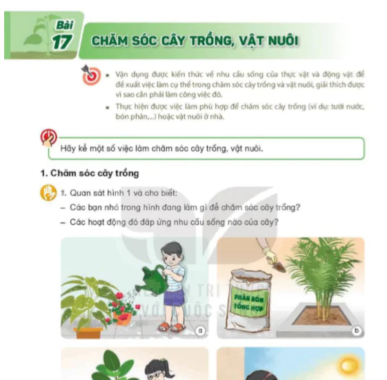 Bài 17: Chăm Sóc Cây Trồng, Vật Nuôi