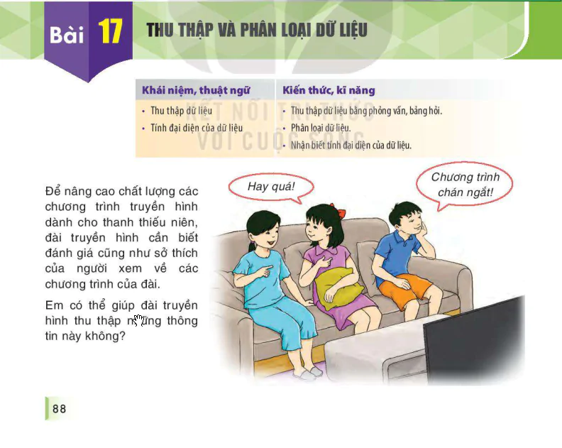 Bài 17: THU THẬP VÀ PHÂN LOẠI DỮ LIỆU