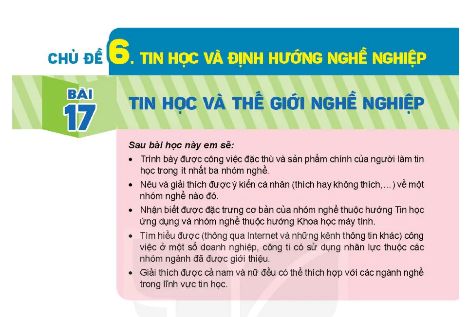 Bài 17. Tin học và thế giới nghề nghiệp