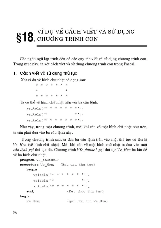 Bài 18: Ví dụ về cách viết và sử dụng chương trình con
