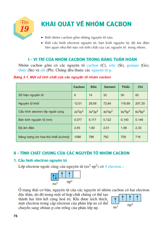 Bài 19: Khái quát về nhóm cacbon