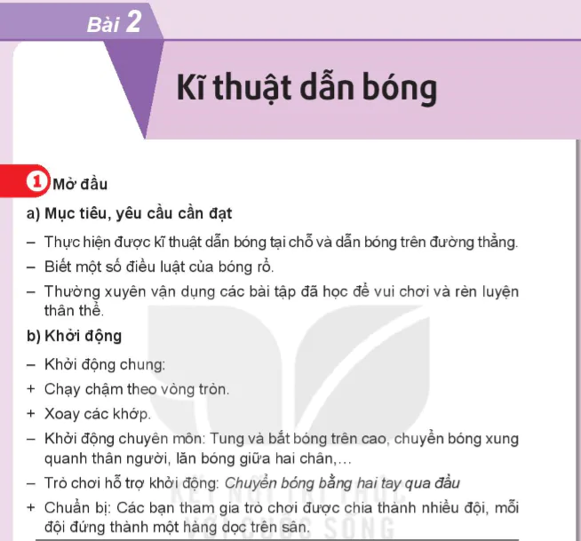 Bài 2: Kĩ thuật dẫn bóng - Chủ đề 3: Bóng rổ