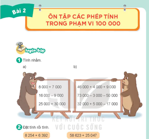 Bài 2: Ôn tập các phép tính trong phạm vi 100 000