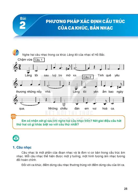 Bài 2: Phương Pháp Xác Định Cấu Trúc Của Ca Khúc, Bản Nhạc