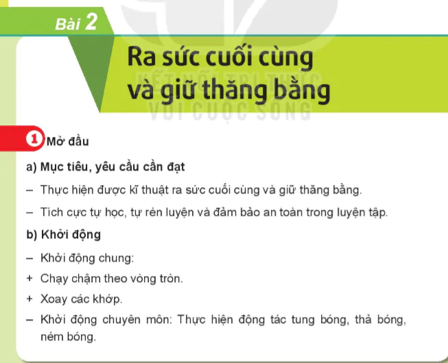 Bài 2: Ra sức cuối cùng và giữ thăng bằng - Chủ đề 2: Ném bóng