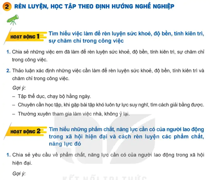 Bài 2: Rèn luyện, học tập theo định hướng nghề nghiệp