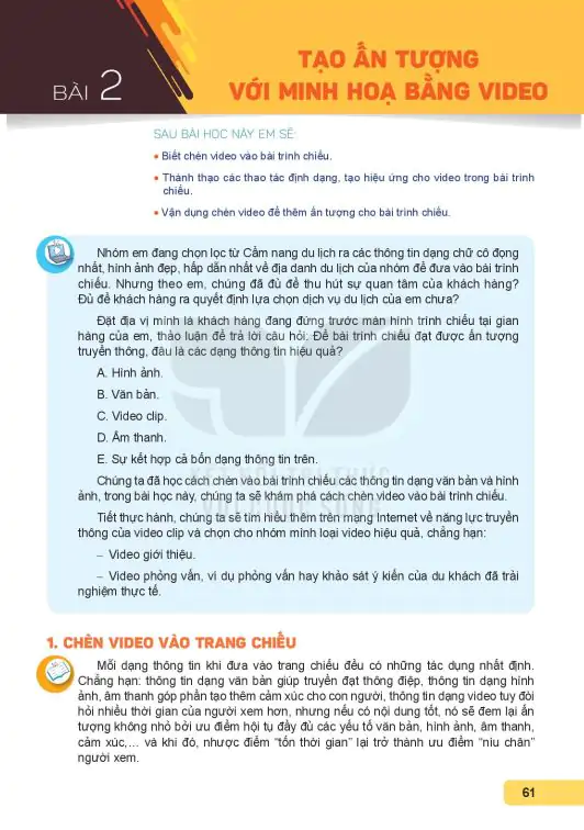Bài 2: Tạo Ấn Tượng Với Minh Họa Bằng Video