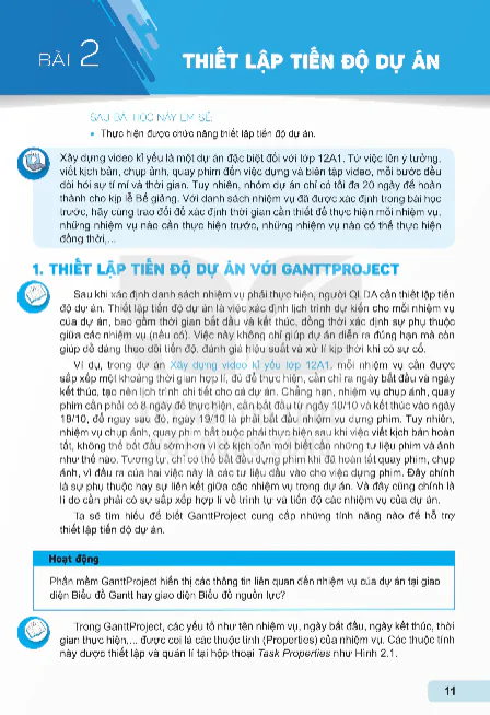 Bài 2: Thiết Lập Tiến Độ Dự Án