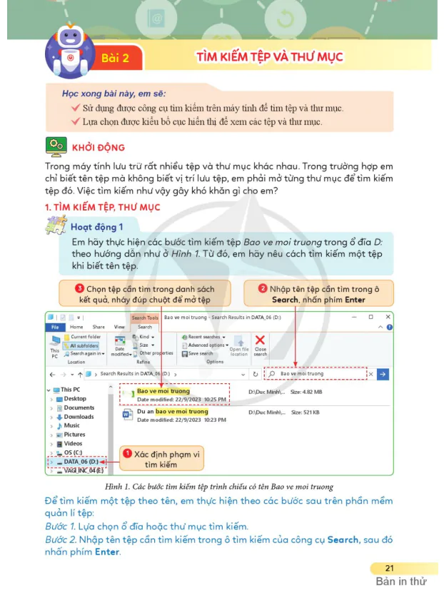 BÀI 2: TÌM KIẾM TỆP VÀ THƯ MỤC