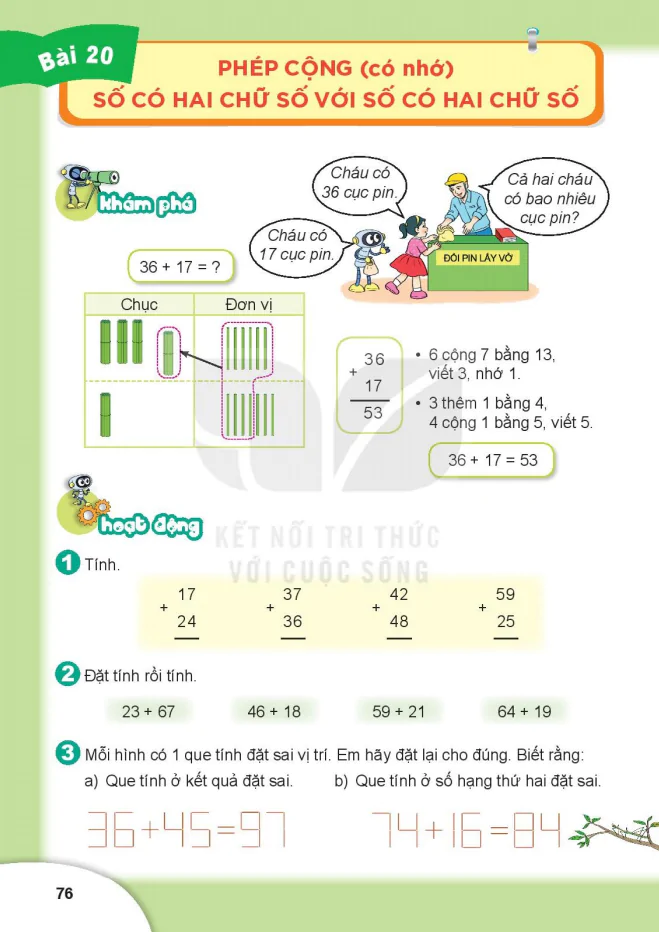 Bài 20: Phép Cộng (có nhớ) Số Có Hai Chữ Số Với Số Có Hai Chữ Số